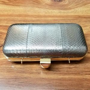 Halston Heritage snake leather clutch